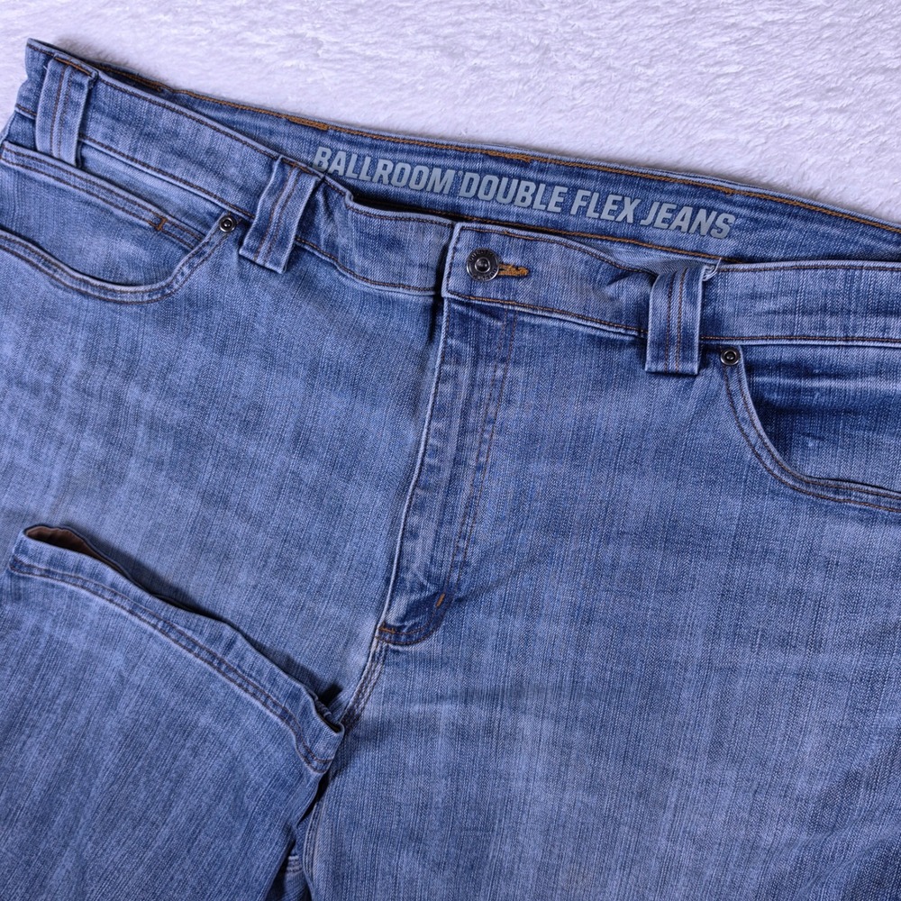 Duluth Ballroom Double Flex Jeans Mens 44x28 Blue Relaxed Fit Stretch 36336